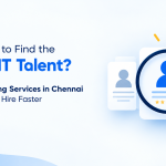 IT recruiter and hiring manager reviewing candidate profiles together, representing IT staffing services in Chennai