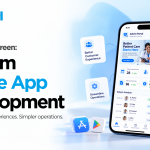 CreataH banner reading "Beyond the Screen: Custom Mobile App Development" with the tagline "Better customer experience. Simpler operations."
